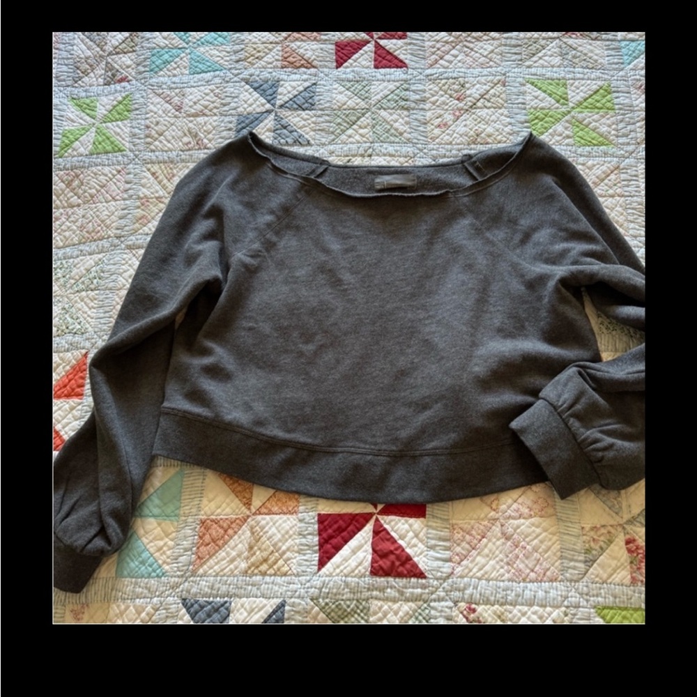 Anthropologie Flash dance style sweatshirt. Never worn. Grey.